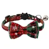 Pajarita de Copo de Nieve Navideño Collar para Gato Mascota Correa para Cuello de Perro Hebilla de Seguridad Antiasfixia Ajustable Venta al por Mayor