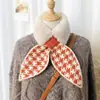 Bufanda esponjosa para mujer, estilo invierno, calentador de cuello de moda de piel sintética de conejo, engrosado para abrigar, versátil, diseño simple de cruce