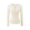 Playera de Moda de Bolsillo de Felpa de Manga Larga 2026 Nueva Ajuste Slim Entallada Cintura Adelgazante Versátil Camiseta Base Top para Mujer