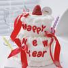 Adornos para Decoración de Pastel de Año Nuevo Mingkang Plástico Blando Letras Rojas de Feliz Año Nuevo Decoraciones Festivas de Año Nuevo