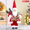 Mochila vermelha de Natal decoração de boas-vindas de velho boneco do Papai Noel decoração de janela de hotel presente
