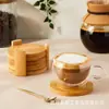 Juego de Posavasos de Bambú para el Hogar Bandeja para Taza de Té Tienda de Té Café Leche Posavasos Aislante Juego de Posavasos de Madera Simple