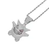 Colgante Gengar Diablillo Completo de Diamantes Cadena de Hip-Hop para Hombres y Mujeres Parejas Divertido Ins Calle Cadena de Accesorio Guapo