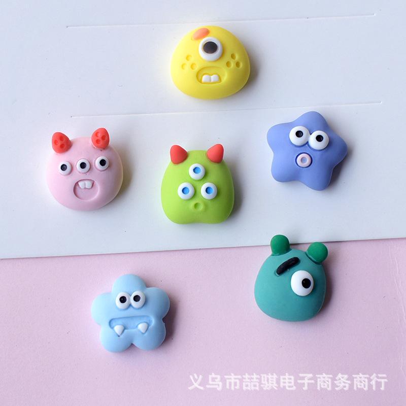 新款可爱小怪兽树脂配件手机壳发饰奶油胶鞋子diy配