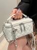 Bolsa de Mano Popular de Estilo Coreano de Este Año, Pequeño Aroma, Moda Elegante, Caja de Mano, Bolso Cruzado de Cadena Acolchado de Alta Calidad para Mujer