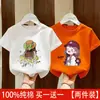 Camiseta de Manga Corta para Niña 2026 Nuevo Estilo Top de Algodón Puro para Bebé Ropa Infantil Delgada Moda Infantil de Verano Camiseta