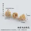 Acessórios DIY Feitos à Mão Liga de Liga de Cobre Eletroforese Conserva Cor Grampo de Cabelo Antigo Etiqueta de Joia Flor Porosa Conexão de Franja