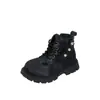 Botas Martin Femininas 2026 Outono/Inverno Novas Botas de Cano Curto Infantis Botas de Estudante Botas de Couro Florais Estilo Britânico para Crianças