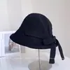 Sombrero Cubo de Moda Versátil con Lazo de Borde Enrollado para Mujer, Sombrero de Tela Elegante y Versátil para el Sol de Otoño