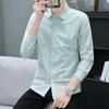 Camisa para Hombre de Manga Larga 2024 Primavera y Verano Nueva Juventud Trbottomyy Camisa Casual Rayada para Hombre Camisa Base para Hombre
