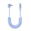 Cable de datos PD telescópico de resorte tipo C doble para codo para coche para línea de carga Huawei Apple iPhone15