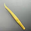 Pinzas para Pestañas de Injerto de Alta Precisión Reticuladas Doradas/Pinza de Pluma Dorada/Pinza de Delfín/Pinzas de Floración/Pinzas para Pestañas