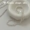 Estilo Ins Coreano Joyería Fina de Plata de Nicho Cadena Destellante S925 Plata de Ley Collar Trenzado Estilo Exquisito y Versátil