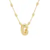Venta Caliente Transfronteriza Nuevo Colgante de Burbuja Brillante Letra P del Alfabeto Inglés Cobre Chapado en Oro Collar Simple Popular Accesorios para la Mano