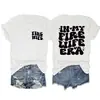 Esposa Ardiente en Mi Ardiente En Stock Casual Sencillo Estampado de Letras Camiseta para Mujer Exportación de Amazon Holgada Manga Corta