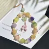 Pulseira com Pingente de Pata de Gato e Sementes de Bodhi, Corrente para Celular, Pulseira Exquisita e Fofa para Mulheres Brincarem com Contas Budistas