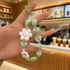 Cadena para Teléfono de Flores Frescas Creativa Transfronteriza con Cuentas Hecha a Mano Llavero de Coche Colgante Decoración de Bolsa Regalo Pequeño