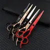 Tijeras de Peluquería Personalizadas de Moda, Tijeras para Cortar el Cabello, Tijeras Planas, Tijeras para Flequillo, Pintadas de Negro y Dorado, 6.0 pulgadas