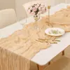 Caminho de Mesa de Tecido Franzido de Gaze de Bali Toalha de Mesa Estilo Europeu Decoração de Casamento Cortina de Gaze Franzida Estilo Boêmio Decoração de Tassel Longa em Tira