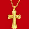Colgante de Cruz de Oro Arena Vietnamita, Colgante de Cruz de Aleación Chapado en Oro de Moda para Hombres y Mujeres, Fabricante Directo de Joyería