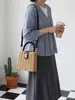 Bolsa Transversal Color Block Tecida Estilo Viagem Praia Férias Bolsa de Praia Chic Retrô Versátil Bolsa de Ombro