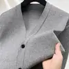 Explosiones en Vivo Otoño e Invierno Chaqueta Suéter Cardigan de Color Sólido para Hombre Suelto Casual Cardigan de Punto con Bolsillo