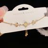 Pulsera Popular de Moda en TikTok Ojo de Gato de Gama Alta Hoja de Ginkgo Diseño de Nicho Pulsera Elegante de Lujo Ligero