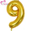 Balão de filme de alumínio 32 polegadas versão fina digital dourado e prata bola de folha de alumínio digital decoração de festa de casamento aniversário