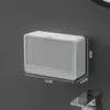 Popular Estante para Jabón con Drenaje Tapa abatible Sin perforaciones Caja de jabón Gran capacidad Montado en la pared Caja de jabón de alta gama para el hogar Caja de jabón para lavandería