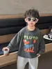 1715 Camiseta de Manga Longa Infantil Estilo Novo de Primavera Bonita Desenho Animado Roupa de Baixo Infantil Primavera Bebê Primavera e Outono Top Tendência