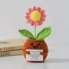 Flor de Tricô de Energia Positiva Transfronteiriça Planta em Vaso Produto Acabado Fio de Lã Flor de Simulação Ornamento de Mesa Boneca de Cartão de Mão