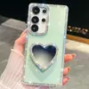 Funda para Teléfono con Soporte en Forma de Corazón, Espejo, Diamantes Brillantes, IMD, Estilo Girly, Adecuada para Apple 17Air Niche 16E 13Promax