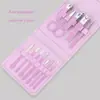 Conjunto de 16 peças Cortadores de unha verde matcha manicure caseira pinças de beleza conjunto de cortadores de unha bolsa dobrável ferramentas de beleza para unhas