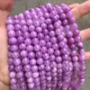 Calcedônia Lilás Roxa Turmalina Rosa Púrpura Otimizada Contas Redondas Contas Artesanais Semi-Acabadas Acessórios para Pulseira Colar DIY Atacado