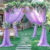 Cortina de Gaze para Casamento Cortina de Gaze Bonita Evento de Casamento no Gramado Decoração Externa Cortina Bandeira de Mesa Arranjo Pérola