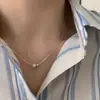 Exquisito Collar Minimalista de Perlas para Mujer 2024 Nuevo Ins Diseño de Nicho Cadena Sencilla para Clavícula Elegante Combinable para Mujer