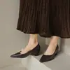 Zapatos Súper Cómodos de Primera Capa de Piel de Oveja Estilo Francés, Punta Fina Poco Profunda, Versátiles para el Trabajo Diario, Tacón Oculto de 5 cm, Zapatos de Color Sólido para el Trabajo