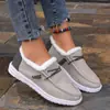 Botas de nieve de invierno para mujer de talla grande, estilo europeo y americano, suela gruesa, ribete de pelo, forradas de forro polar y cálidas, zapatos de algodón para mujer de talla grande