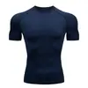 Ropa Deportiva Transfronteriza de Aliexpress Ajustada de Secado Rápido Ropa de Fitness Camisetas de Manga Corta para Hombre Ropa de Entrenamiento para Correr Alta Elasticidad Absorbente de Humedad