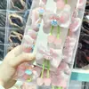 Presilha de Cabelo Infantil Fofa Estilo Coreano Gatinho Kt Rosa Flor de Cerejeira Laço de Renda Presilha de Cabelo para Bebê Presilha de Cabelo para Franja de Menininha