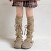 Meias empilhadas para meninas primavera e outono tira cruzada tubo longo cor sólida japonesa lolita outono e inverno meias protetoras de pernas quentes