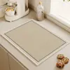 Esterilla Drenante de Tierra de Diatomeas Estilo Coreano Transfronteriza, Salvamanteles Absorbente para Cocina, Esterilla Secadora de Vasos y Tazas para Barra de Bar, Esterilla Aislante de Calor sin Lavado