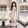 Conjunto de Verano para Niñas: Top Lindo de Dibujos Animados de Manga Corta y Falda Dulce de Pastel, Elegante Conjunto de Dos Piezas con Falda de Encaje para Niños