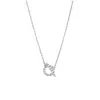 Colar pequeno Q com franjas, pulseira de nariz de porco dourado em forma de V, círculo cravejado de diamantes, corrente para clavícula banhada a ouro rosa 18K, luxo leve para meninas