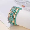 Popular Transfronterizo Europeo y Americano Set de 6 Pulseras de Moda, Estilo Bohemio con Cuentas Multicapa Simple Joyería de Mano