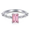 Anillo de boda europeo y americano nuevo de plata esterlina S925 para mujer, serie de circonitas 5A, trébol rosa, gota de agua geométrica para mujer, venta al por mayor