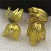 Pequeños 14MM grandes 17MM capullos de flor de cobre fundido diy accesorio de material para tocado pasador pendientes antiguos