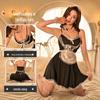 Lingerie Sexy Personalizada Uniforme de Empregada Puro Desejo Suspensórios Sexy Traje Fofo Seios Pequenos Tentação Decote em V Profundo Pijama de Empregada
