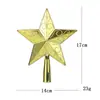 Decoração de topo de árvore de Natal 15cm estrela de plástico banhada a ouro estrela de cinco pontas galvanizada estrela de topo de árvore de Natal Decoração de Natal