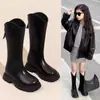 Botas para niña 2026 nuevas otoño e invierno botas largas botas altas infantiles botas de invierno para niña botas Martin de cuero con felpa de caña alta